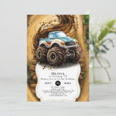 Betoverde Magische Kinderen Monster Truck Verjaard Kaart (Staand voorkant)