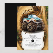 Betoverde Magische Kinderen Monster Truck Verjaard Kaart (Voorkant / Achterkant)