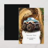 Betoverde Magische Kinderen Monstertruck Verjaarda Bedankkaart (Voorkant / Achterkant)