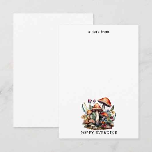 Betoverde Magische Paddenstoelen Persoonlijke Kind Notitiekaartje (Voorkant / Achterkant)