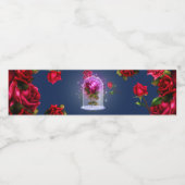 Betoverde Magische Rode Roos Schoonheid Verjaardag Waterfles Etiket (Enkel label)