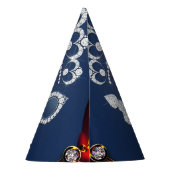 Betoverde Magische Rode Rose Blauw Bloemen Bling P Feesthoedjes (Achterkant)