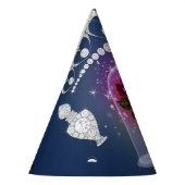 Betoverde Magische Rode Rose Blauw Bloemen Bling P Feesthoedjes (Links)