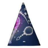 Betoverde Magische Rode Rose Blauw Bloemen Bling P Feesthoedjes (Rechts)