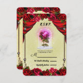 Betoverde Magische Roos Gele & Rode Rozen RSVP (Voorkant / Achterkant)