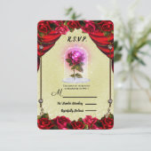 Betoverde Magische Roos Gele & Rode Rozen RSVP (Staand voorkant)