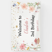 Betoverde Magische Tuin Bos Verjaardag Achtergrond Spandoek (Verticaal)