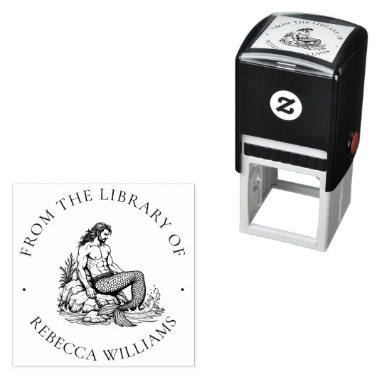 Betoverde Merman uit de bibliotheek van Ocean King Zelfinktende Stempel (In situ)