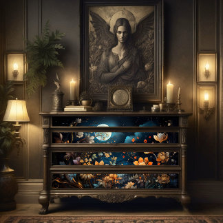 Betoverde Middennacht Maanopkomst Tuin Decoupage K Tissuepapier