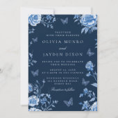 Betoverde Midnight  Bloemen Huwelijk Kaart (Voorkant)