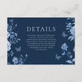 Betoverde Midnight  Bloemen Trouwdetails Informatiekaartje (Voorkant)