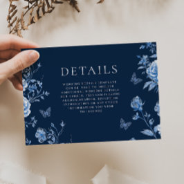 Betoverde Midnight  Bloemen Trouwdetails Informatiekaartje