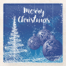 Betoverde Midnight Blue & White Vrolijk Kerstfeest