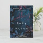 Betoverde Midnight Garden bruiloft Kaart (Staand voorkant)