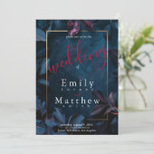 Betoverde Midnight Garden bruiloft Kaart (Staand voorkant)