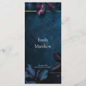 Betoverde Midnight Garden bruiloft Menu (Achterkant)