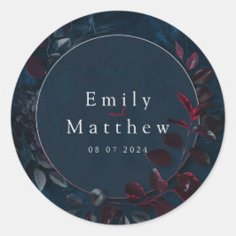 Betoverde Midnight Garden bruiloft Ronde Sticker