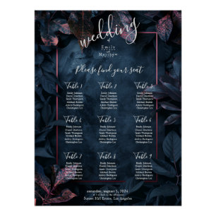 Betoverde Midnight Garden bruiloft zitgrafiek Perfect Poster