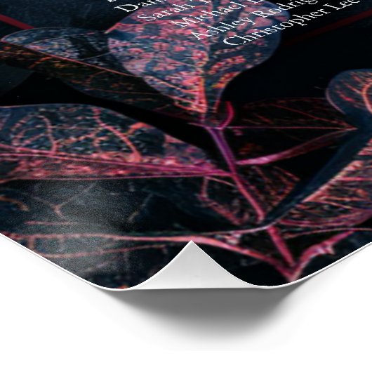 Betoverde Midnight Garden bruiloft zitgrafiek Perfect Poster (Hoek)