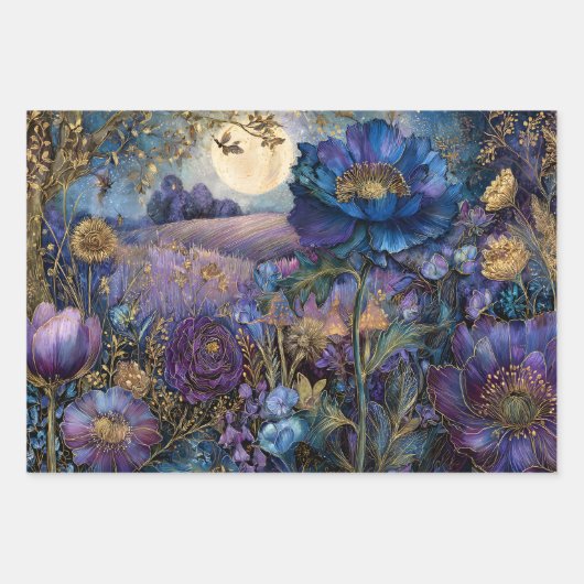 BETOVERDE MIDNIGHT GARDEN DECORATIEVE PAPIEREN SET INPAKPAPIER VEL (Voorkant 3)