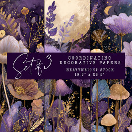BETOVERDE MIDNIGHT GARDEN DECORATIEVE PAPIEREN SET INPAKPAPIER VEL