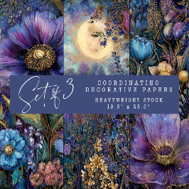 BETOVERDE MIDNIGHT GARDEN DECORATIEVE PAPIEREN SET INPAKPAPIER VEL