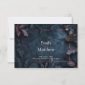 Betoverde Midnight Garden Wedding RSVP-kaart Bedankkaart (Achterkant)
