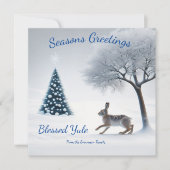 Betoverde Midwinter Haas: Gepersonaliseerde zonnew Feestdagenkaart (Voorkant)