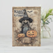 Betoverde Mischief Witchy Whimsy in de herfst Scha Feestdagenkaart (Staand voorkant)