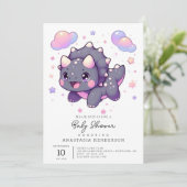 Betoverde moderne dinosaurus Baby shower Kaart (Staand voorkant)