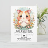 Betoverde moderne hamster verjaardag kaart (Staand voorkant)