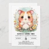 Betoverde moderne hamster verjaardag kaart (Voorkant / Achterkant)