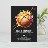 Betoverde Moderne Net Basketbal Verjaardag Kaart (Staand voorkant)