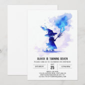 Betoverde moderne tovenaar verjaardag kaart (Voorkant / Achterkant)