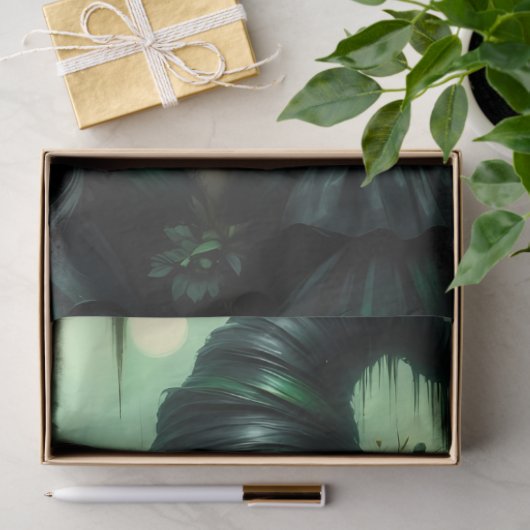 Betoverde moerasheks in Emerald Forest Fantasy Tissuepapier (Geschenk)