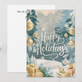 Betoverde mooie sneeuwvlok Happy Winter Feestdagenkaart (Voorkant / Achterkant)