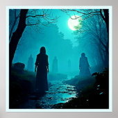 Betoverde Moonlight Forest Spirits Design Poster (Voorkant)