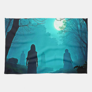 Betoverde Moonlight Forest Spirits Design Theedoek