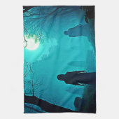 Betoverde Moonlight Forest Spirits Design Theedoek (Verticaal)
