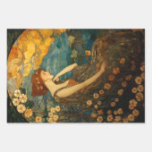 Betoverde Moonlit Maiden Bloemen Mozaïek Decoupage Inpakpapier Vel (Voorkant)