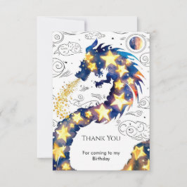 Betoverde Mystieke Draken Verjaardag Bedankkaart