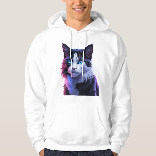 Betoverde mystieke kosmische kat illustratie hoodie (Voorkant)