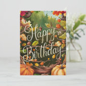 Betoverde Mystieke Warm Herfst Herfst Happy Birthd Kaart (Staand voorkant)