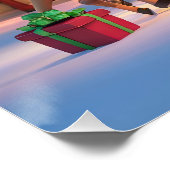 Betoverde nacht Santa's North Pole Cabin Perfect Poster (Hoek)