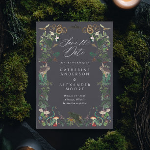 Betoverde Nacht Tuin Gotische Botanische Bruiloft Save The Date