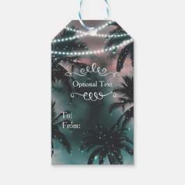 Betoverde Nachtelijke Hemel Avond Strand Lichten B Cadeaulabel