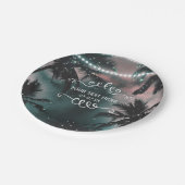 Betoverde Nachtelijke Hemel Avond Strand Lichtjes Papieren Bordje (Gekanteld)