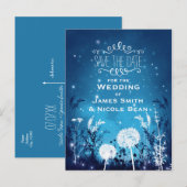 Betoverde Nachtelijke Hemel Sterren & Bladgroen Bl Aankondigingskaart (Voorkant / Achterkant)