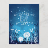 Betoverde nachtelijke hemel sterren & gebladerte B Uitnodiging Briefkaart (Voorkant)