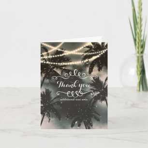 Betoverde Nachthemel Palmboom & Kerstverlichting Bedankkaart